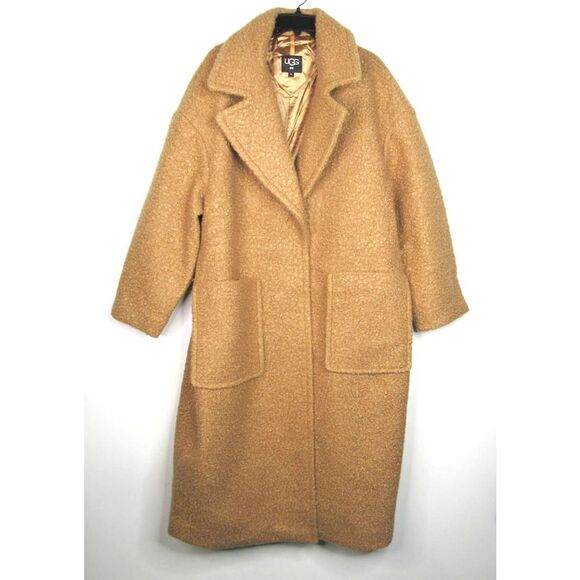 UGG HATTIE LONG OVERSIZED TEDDY COAT IN CAMEL - Picture 2 of 5